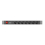 Սնուցման վարդակ - 7 վարդակ անջատիչով Lanberg PDU-07F-0200-IEC-BK 2500 Վտ 220-250 Վ 10 Ա