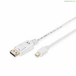 Mini DisplayPort to DisplayPort Cable Digitus AK-340102-020-W White 2 m