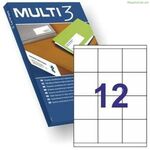 Printer Labels MULTI 3 White Upright 100 Sheets 70 x 67,7 mm