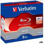 Blu-ray BD-RE Verbatim 25 GB 6x 5 Pieces (10 Units)