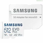 Միկրո SD հիշողության քարտ ադապտերով Samsung EVO Plus 2023 512 GB