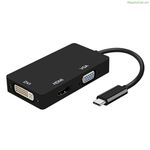 USB-C-ից VGA/HDMI/DVI ադապտեր Aisens A109-0343 HDMI USB VGA USB 3.2 սև 15 սմ
