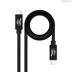 USB-C մալուխ NANOCABLE 10.01.5001 սև 1 մ