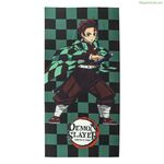 Ծովափնյա սրբիչ Demon Slayer կանաչ 100% պոլիեսթեր 70 x 140 սմ
