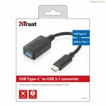 USB A to USB C Cable Trust 20967 Black