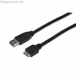 USB մալուխ միկրո USB-ի համար Digitus AK-300117-003-S սև 25 սմ