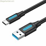USB A-ից USB-C օդափոխման մալուխ COZBF սև 1 մ