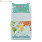 Անկողնային պարագաների հավաքածու HappyFriday Happynois Աշխարհի քարտեզ Բազմագույն Մանկական Մանկական Օրորոց 2 Հատ