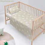 Անկողնային պարագաների հավաքածու HappyFriday Basic Kids Clouds բեժ մանկական մահճակալ 2 հատ