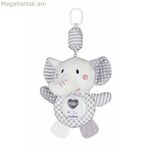 Կախովի խաղալիքներ մանկական մահճակալի համար՝ «Փղի սիրտ» երաժշտական լույսերով, 35 սմ