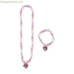 Վզնոցների և ապարանջանների հավաքածու Մինի Մաուս վարդագույն, 2 հատ