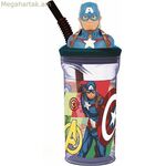 Ծղոտով բաժակ «Վրիժառուները», «Յոթ հրաշալիքները», «Կապիտան Ամերիկա», 360 մլ