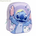 Դպրոցական պայուսակի 3D ասեղնագործություն՝ մանուշակագույն 25,0 x 31,0 x 10,0 սմ