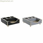 DKD Տան դեկորի փայտե սեղանի կազմակերպիչ (18 x 18 x 7 սմ) (2 հատ)