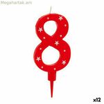 Մոմ ծննդյան համար 8 (12 հատ)