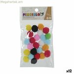 Արհեստների համար նախատեսված նյութեր՝ Պինչելլո գնդիկներ, բազմագույն, Ø 2 սմ, 12 հատ