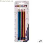 Մատիտների հավաքածու Pincello 473 դեղին կապույտ կանաչ բազմագույն նարնջագույն շերտերով (12 հատ)