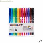 Biros Pincello 478 դեղին, կապույտ, կարմիր, կանաչ, բազմագույն, նարնջագույն հավաքածու (12 հատ)