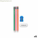 Մատիտների հավաքածու Pincello 477 Կապույտ Կարմիր Կանաչ Նարնջագույն Մատիտների Սրիչ Ռետին (12 հատ)