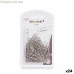 Սեղմակներ Pincello 382 արծաթե մետաղական միջին չափի (24 հատ)