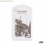 Գծագրական քորոցներ Pincello 395 արծաթե մետաղական (24 հատ)