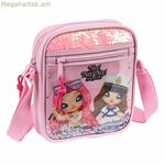 Ուսի պայուսակ Na!Na!Na!Na! Surprise փայլուն վարդագույն (16 x 18 x 4 սմ)