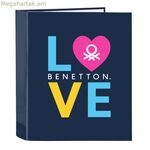 Մատանիների թղթապանակ Benetton Love Navy Blue A4 (27 x 33 x 6 սմ)