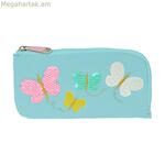 Դպրոցական պայուսակ Moos Butterflies բաց կապույտ 23 x 11 x 1 սմ