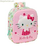 Դպրոցական պայուսակ Hello Kitty կանաչ վարդագույն 22 x 27 x 10 սմ 3D
