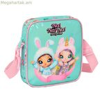 Ուսի պայուսակ Na!Na!Na!Na! Surprise Bunny վարդագույն փիրուզագույն 16 x 18 x 4 սմ