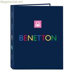 Օղակաձև թղթապանակ Benetton Damero մուգ կապույտ A4 26.5 x 33 x 4 սմ