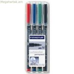 Ֆլոմաստերների հավաքածու Staedtler 317WP 4 1 մմ բազմագույն 4 հատ (4 հատ)