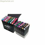 Ֆլոմաստերների հավաքածու Alex Bog Luxury Canvas Gama Artist 40 հատ երկծայր, բազմագույն