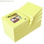 Կպչուն թղթեր Post-it գերկպչուն դեղին, 12 հատ, 47,6 x 47,6 մմ