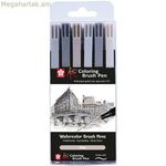 Թելենսի ծայրերով գրիչների հավաքածու՝ բազմագույն, Sakura Koi գունազարդման վրձին