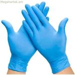 Միանգամյա օգտագործման վինիլային ձեռնոցներ M կապույտ փայտիկով