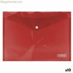 Փաստաթղթերի պահոց Ingraf պլաստիկ կարմիր ճարմանդով A4 (10 հատ)