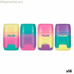 Ջնջիչի և մատիտի սրիչի հավաքածու Milan Compact Sunset Multicolor (16 հատ)