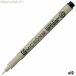 Թելիկներով գրիչներ Talens Sakura Pigma Micron 02 սև (12 հատ)