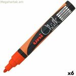 Հեղուկ կավիճային մարկեր Uni-Ball PWE-5M ֆլուոր նարնջագույն (6 հատ)