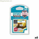 Ջերմափոխանցման ժապավեն Dymo սպիտակ սև 12 x 5,5 մմ (6 հատ)
