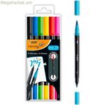 Bic Intensity երկակի ծայրով բազմագույն ֆլոմաստերների հավաքածու, 6 հատ