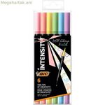 Bic Intensity երկակի ծայրով բազմագույն թխվածքաբլիթների հավաքածու, 6 հատ