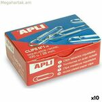 Սեղմակներ Apli Nº 1½ Արծաթե մետաղական նիկել 26 մմ (10 միավոր)