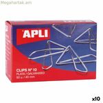 Սեղմակներ Apli MARIPOSA Nº 10 արծաթե 40 մմ (10 հատ)