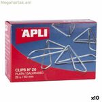 Սեղմակներ Apli MARIPOSA Nº 20 արծաթե 60 մմ (10 հատ)