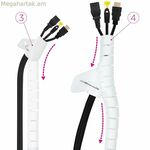 Մալուխների կազմակերպիչ NANOCABLE 10.36.0002-W սպիտակ պլաստիկ