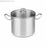 Ապակե կափարիչով կաթսա BRA D219485 6,5 լ Չժանգոտվող պողպատ Պողպատե մետաղ Չժանգոտվող պողպատ 18/10