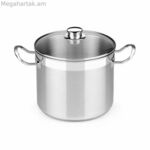 Ապակե կափարիչով կաթսա BRA Profesional 8,5 լ չժանգոտվող պողպատ Ø 24 սմ Բազմագույն պողպատ չժանգոտվող պողպատ 18/10