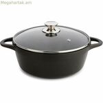 Կափարիչով կաթսա Valira 4141/25 սև Ø 24 սմ